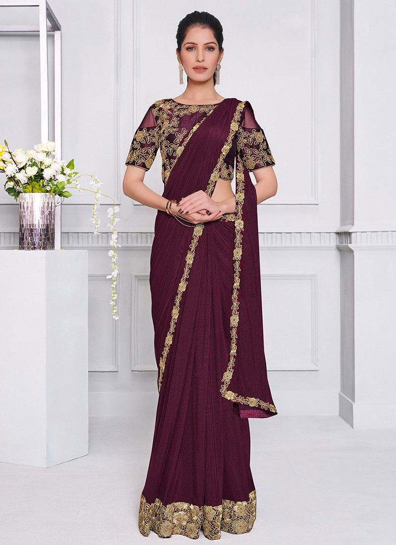 MOHMANTHAN 21500 Fancy Designer Party Wear Stylish Lycra Heavy Sequins Embroidery Work Saree Collection